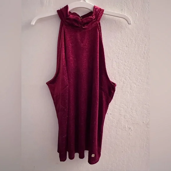 Anne Klein Deep Red Velvet Dress - Picture 1 of 4